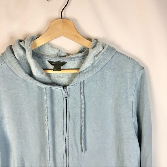 Eddie Bauer Light Blue Full Zip Fleece Lined Sweatshirt M - Picture 3 of 3